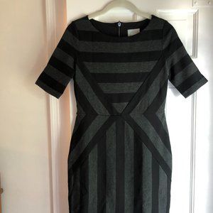 ANTHROPOLOGIE MAEVE Geoplane Striped Pencil Dress